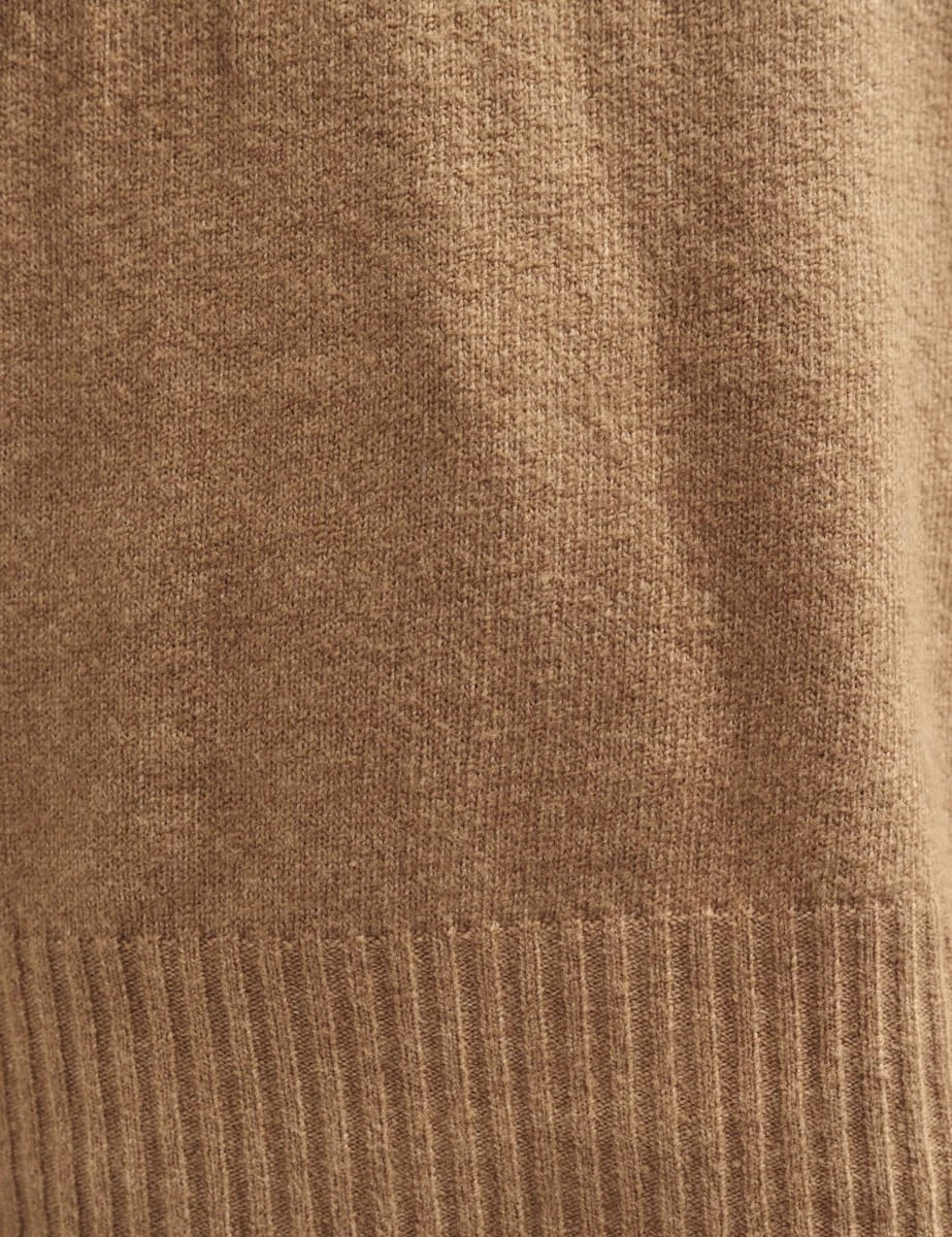 Camel Funnel Neck Longline Knitted Jumper 6 Camel Funnel Neck Longline Knitted Jumper - Image 4