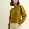 Mustard Yellow Chunky Trim Crew Neck Knitted Jumper -UK Clothing Sales k231335ylw 0704 1