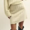 Cream Cable Knit Mini Skirt -UK Clothing Sales k231338crm 0699 1