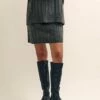 Grey Cable Knit Mini Skirt