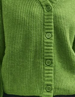Green Rib Knit V-Neck Button-Up Cardigan -UK Clothing Sales k231361grn 0508