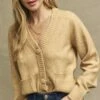 Camel Pocket Detail Knitted Cardigan -UK Clothing Sales k231362bge 0253