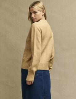 Camel Pocket Detail Knitted Cardigan -UK Clothing Sales k231362bge 0272