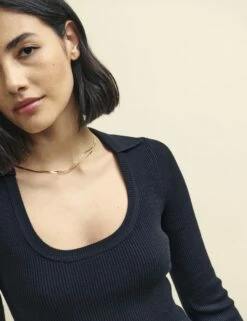 Black Scoop Neck Collar Knitted Midi Dress -UK Clothing Sales k231388blk 0740