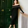 Black Bardot Knitted Midi Dress 2 Black Bardot Knitted Midi Dress -UK Clothing Sales k231392blk copy