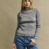 Grey Side Button Knit Rib Top -UK Clothing Sales k231408gry sm