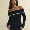 Black Bardot Rib Knit Top 2 Black Bardot Rib Knit Top -UK Clothing Sales k232221blk 0973 1