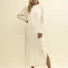 Cream Oversized Knitted Maxi Dress -UK Clothing Sales k232223crm 0427 1