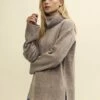Beige Oversized Roll Neck Merino Wool Jumper -UK Clothing Sales k232226bge 0719