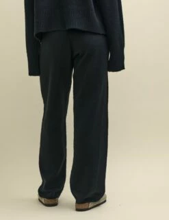 Black Knitted Wide Leg Trousers -UK Clothing Sales k232233blk 1127