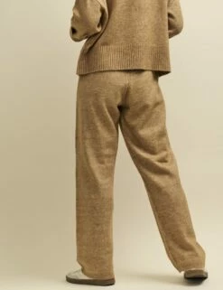 Camel Knitted Wide Leg Trousers -UK Clothing Sales k232234bge 1048