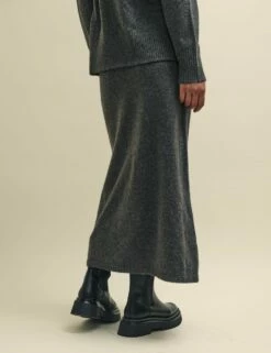 Grey Knitted Maxi Skirt -UK Clothing Sales k232469gry 1244