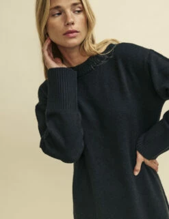 Black Oversized Knitted Maxi Dress -UK Clothing Sales k232472blk 0477