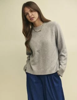 Grey Crew Neck Boxy Knitted Jumper -UK Clothing Sales k240067gry sd