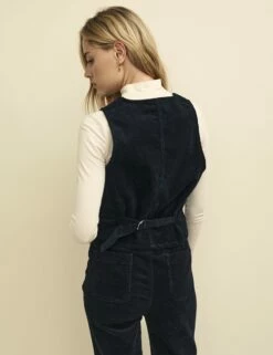Black Cord Waistcoat -UK Clothing Sales o232311blk bk rs