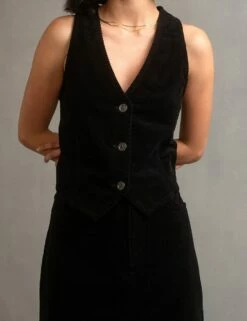 Black Cord Waistcoat -UK Clothing Sales o232311blk sm