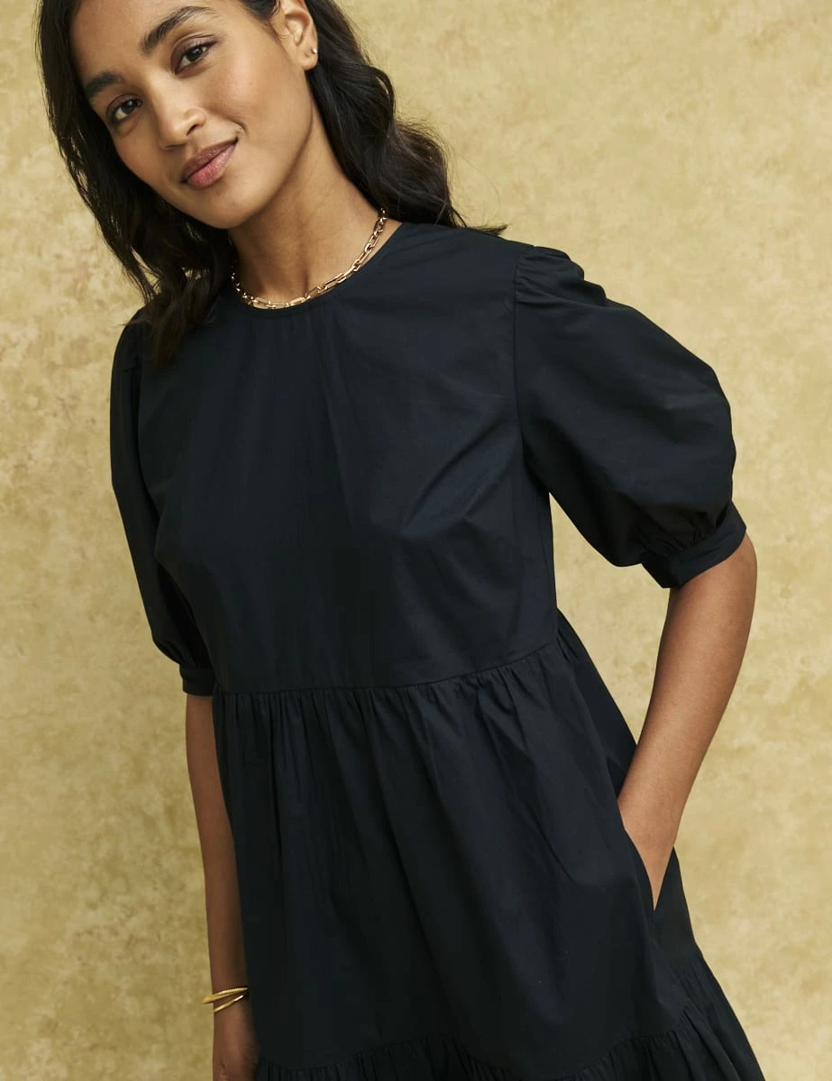 Petite Black Rochelle Smock Midi Dress 5 Petite Black Rochelle Smock Midi Dress - Image 3