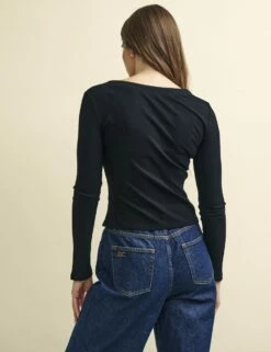 Black Button Through Top 8 Black Button Through Top -UK Clothing Sales t224377blk bk rs