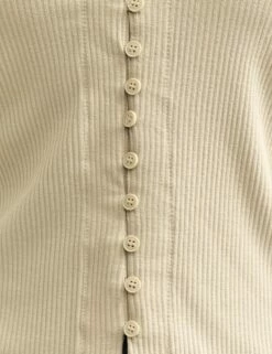 Cream Button Through Top -UK Clothing Sales t224379crm dt rs