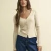 Cream Button Through Top -UK Clothing Sales t224379crm fr rs