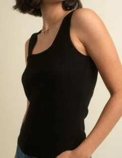 Black Square Neck Vest 9 Black Square Neck Vest -UK Clothing Sales t230623blk dt rs