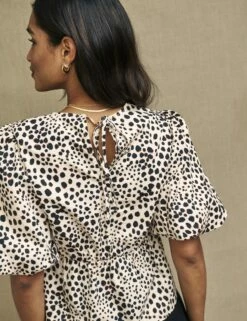 Animal Spot Print Bernie Blouse -UK Clothing Sales t231759crm bk