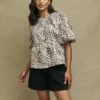 Animal Spot Print Bernie Blouse -UK Clothing Sales t231759crm sm