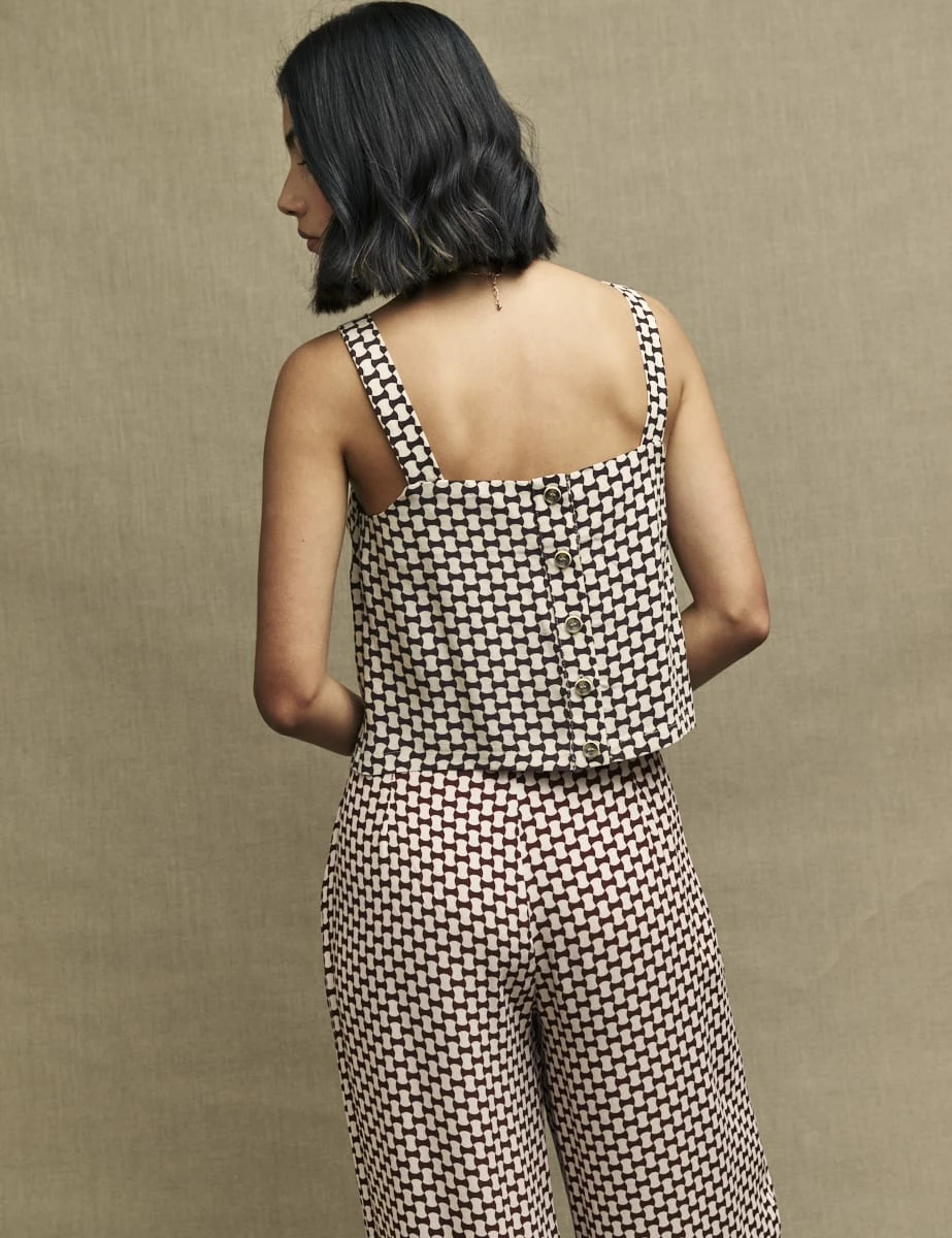 Fearne Cotton Brown Geo Print Square Neck Top 6 Fearne Cotton Brown Geo Print Square Neck Top - Image 4