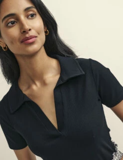 Fearne Cotton Black Polo Top -UK Clothing Sales t231805blk sd