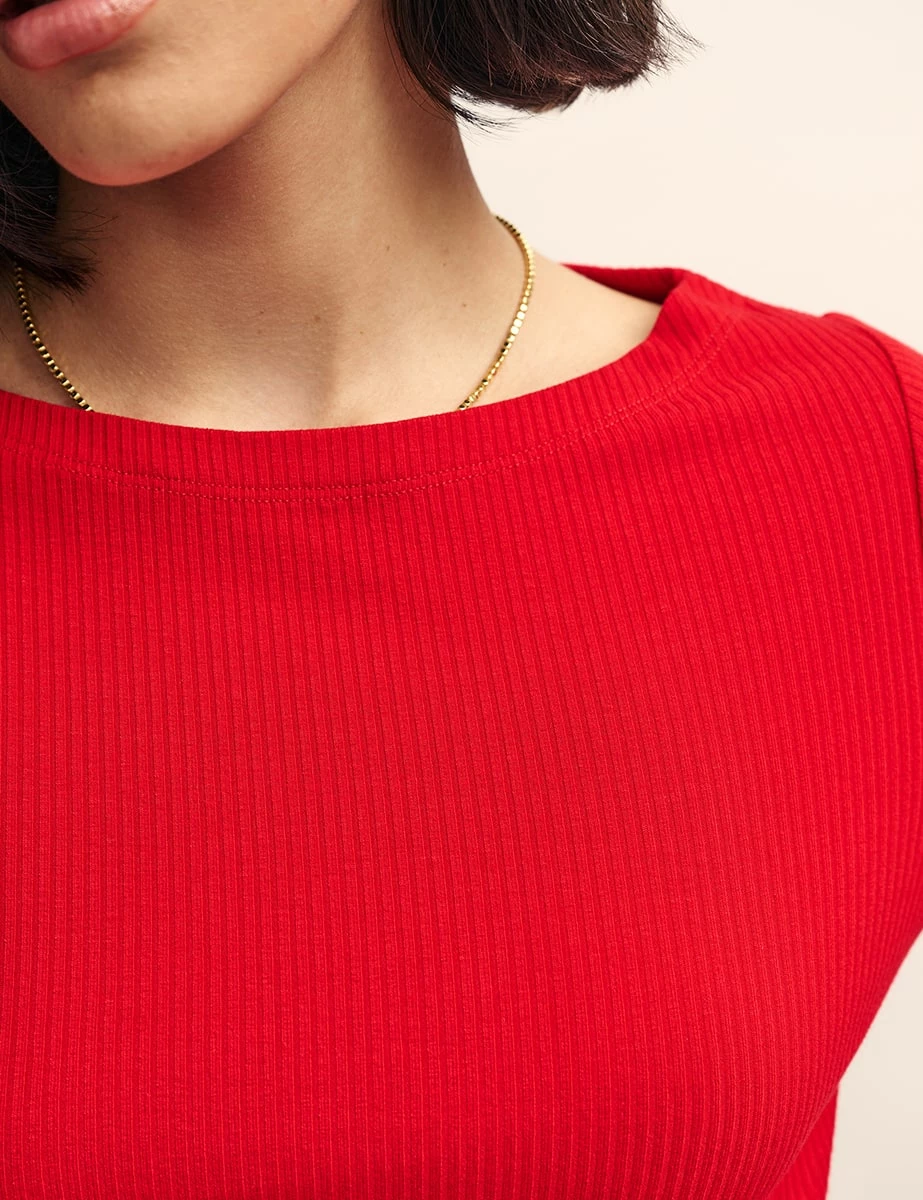 Red Long Sleeve Slash Neck Top 4 Red Long Sleeve Slash Neck Top - Image 2