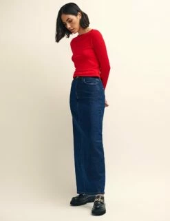 Red Long Sleeve Slash Neck Top 9 Red Long Sleeve Slash Neck Top -UK Clothing Sales t231996red sd