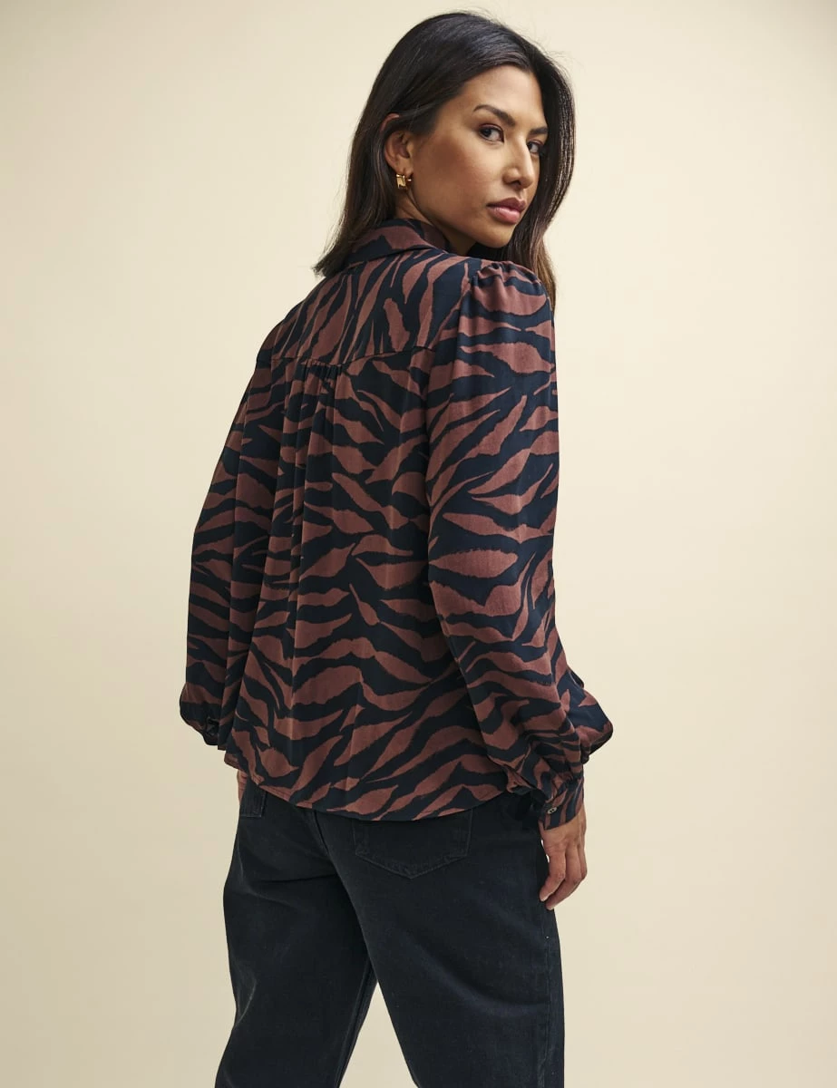 Tiger Print Button Down Shirt 6 Tiger Print Button Down Shirt - Image 4