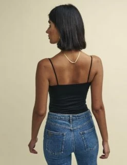 Black Jersey Strappy Cami Top -UK Clothing Sales t232521blk 0408