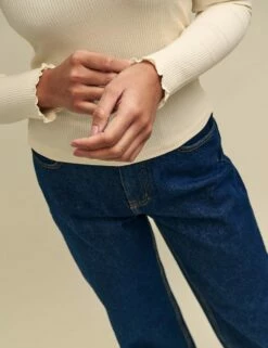 Cream Funnel Neck Lizzie Top -UK Clothing Sales t232551crm dt