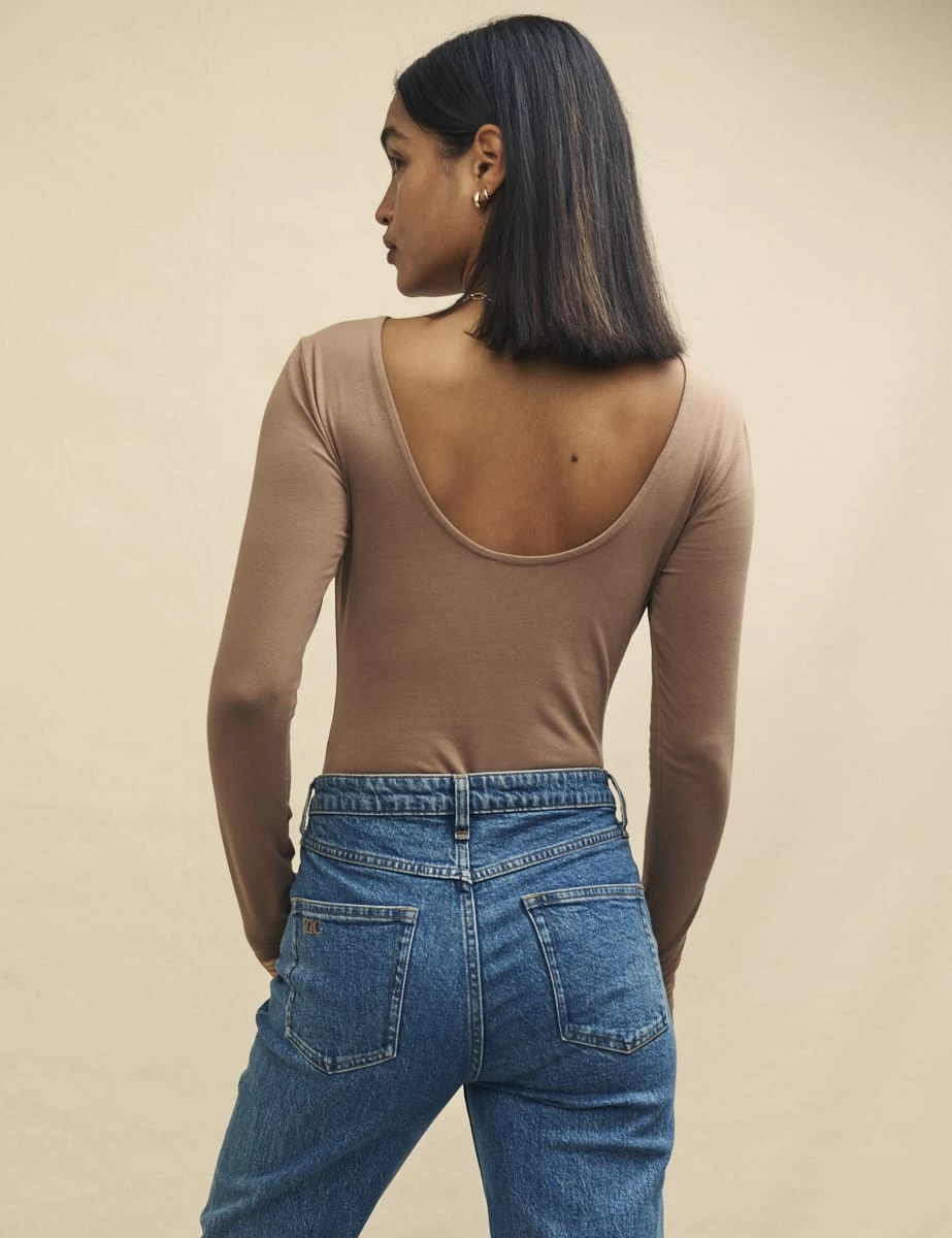 Brown Scoop Back Bodysuit 5 Brown Scoop Back Bodysuit - Image 3