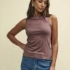 Brown Cowl Neck Camille Top -UK Clothing Sales t240707bge 0666